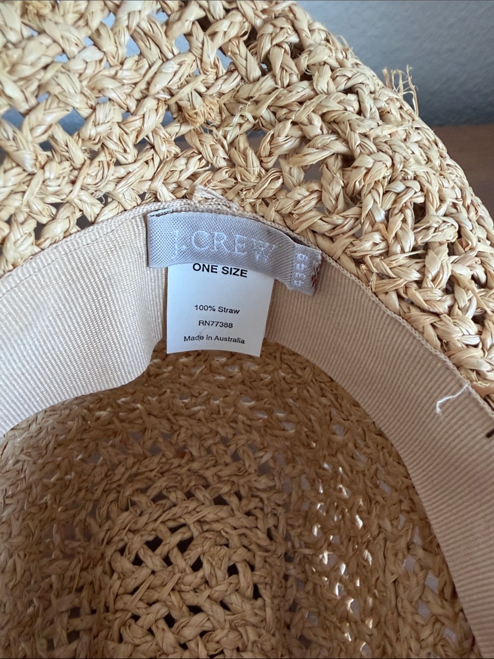 J Crew Natural Straw Cowboy Hat with Brown Band - Picture 6 of 6